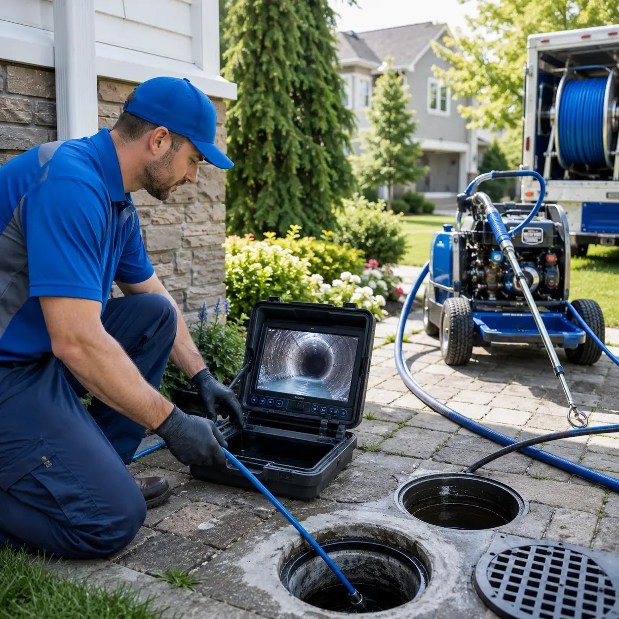Outdoor drain cleaning professionals serving Strong, ME