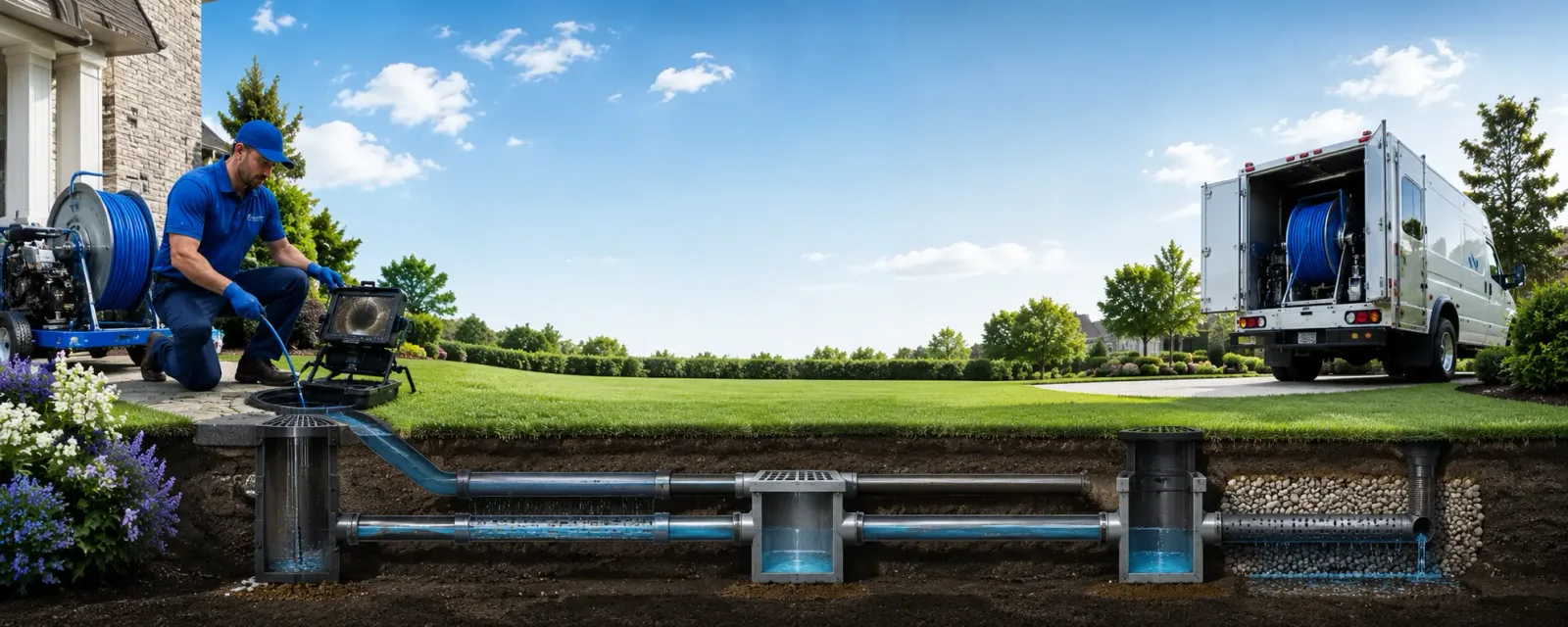 Outdoor drain cleaning information for Strong, ME